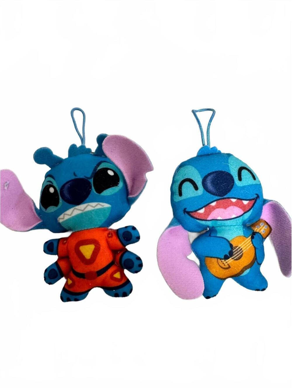 Disney McDonald's 2022 Stitch Plush Clip Lot Ukulele & Experiment 626